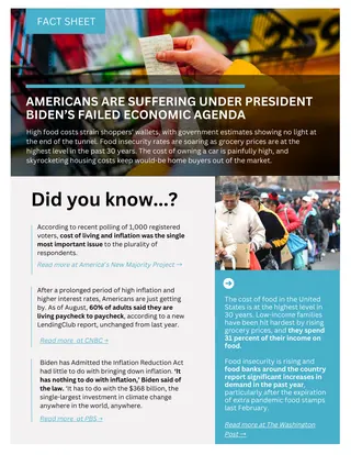 First page of Americans Are Suffering Under President Biden’s Failed Economic Agenda