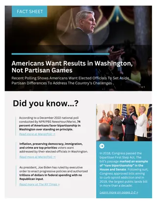 First page of Americans Want Results in Washington, Not Partisan Games