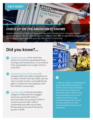 First page of Check Up on the American Economy