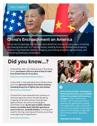 First page of China’s Encroachment on America