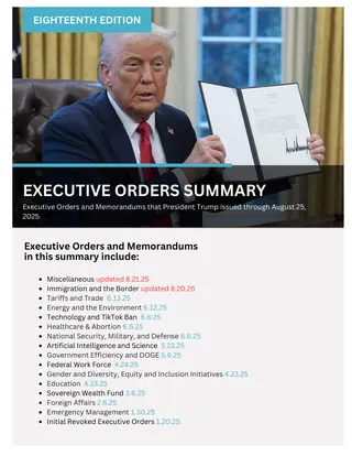 First page of Executive Orders – Eighteenth Edition