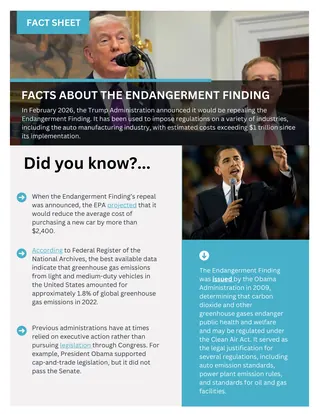 First page of Facts About the Endangerment Finding