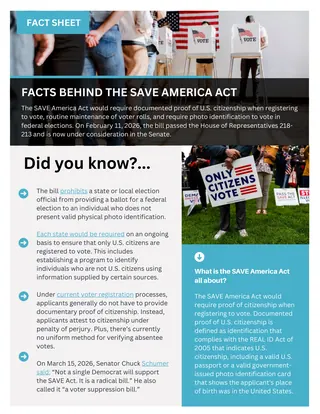 First page of Facts Behind the SAVE America Act