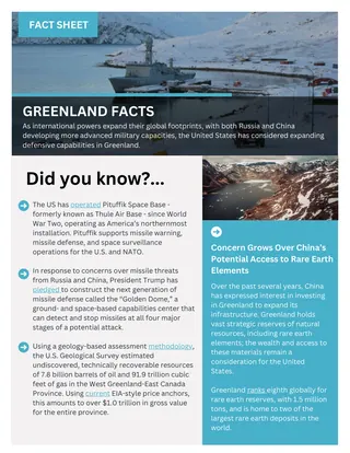 First page of Greenland Facts