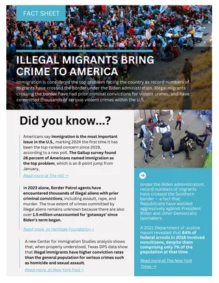 First page of Illegal Migrants Bring Crime to America