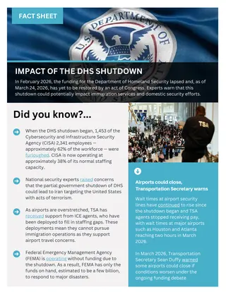 First page of Impact of the DHS Shutdown