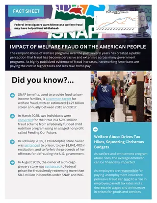 First page of Impact of Welfare Fraud on the American People