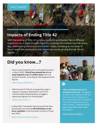 First page of Impacts of Ending Title 42