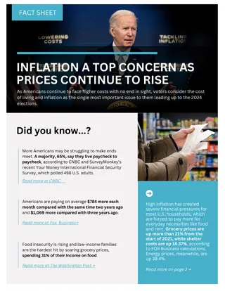 First page of Inflation a Top Concern as Prices Continue to Rise
