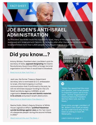 First page of Joe Biden’s Anti-Israel Administration