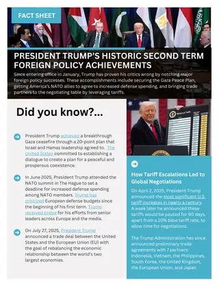 First page of President Trump’s Historic Second Term Foreign Policy Achievements