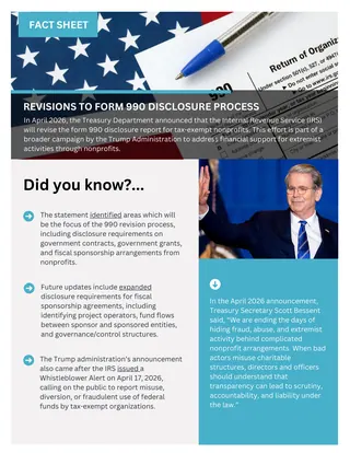 First page of Revisions to Form 990 Disclosure Process