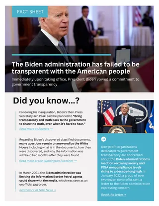 First page of The Biden Administration has Failed to be Transparent with the American People
