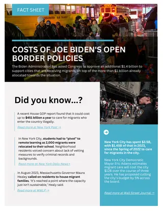 First page of The Cost of Joe Biden’s Open Border Policies
