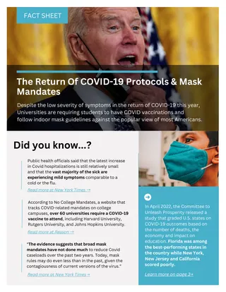 First page of The Return of COVID-19 Mandates and Mask Protocols