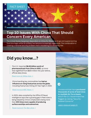 First page of Top 10 Issues With China That Should Concern Every American