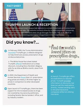 First page of TrumpRx Launch and Reception