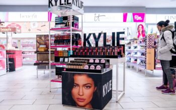 Kylie Cosmetics are displayed at Ulta beauty on November 18, 2019 in New York City.